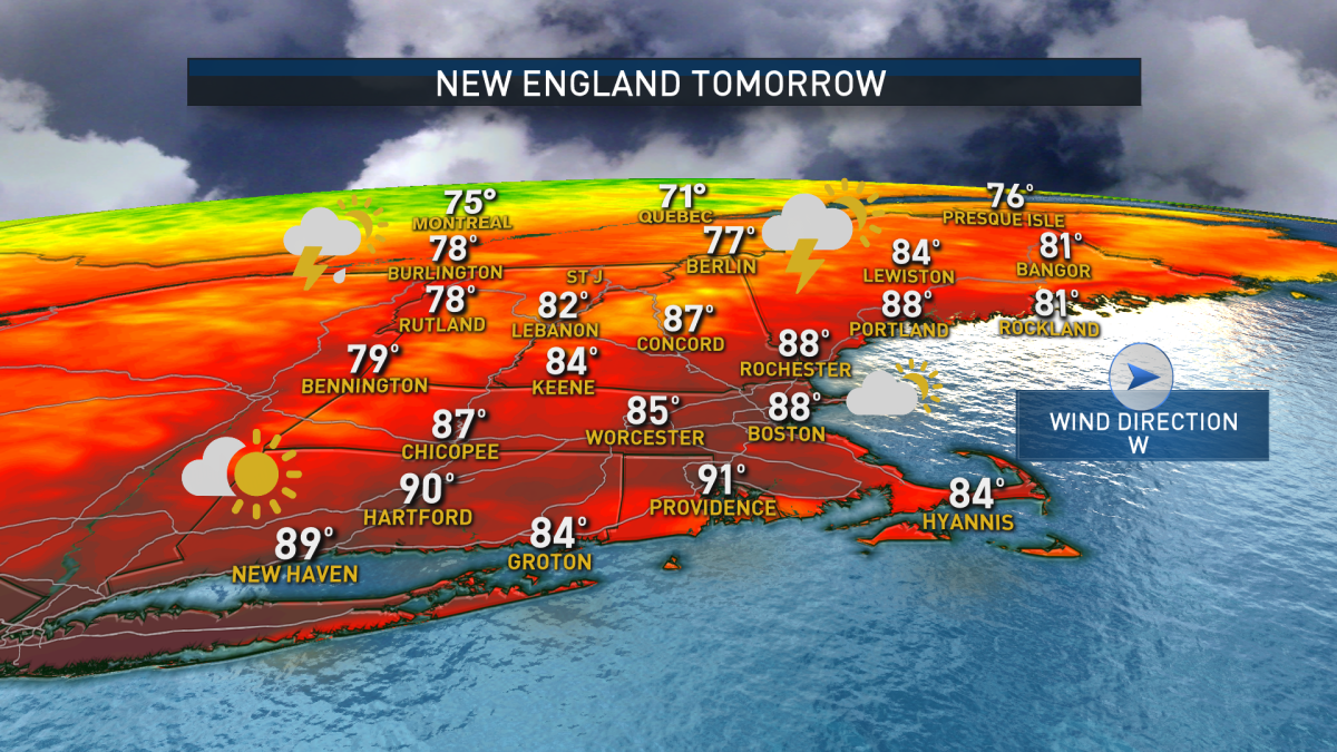 Hot and Humid with Afternoon Thunderstorm Potential Monday – NBC Boston