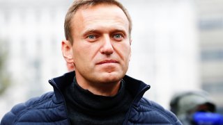 In this Sept. 29, 2019, file photo, Russian opposition leader Alexei Navalny attends a rally in support of political prisoners in Prospekt Sakharova Street in Moscow, Russia.