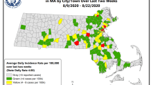 Mass. coronavirus hot spot map