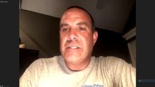 Stoneham Police Officer Joe Ponzo, pictured here during a Zoom interview.