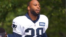 James White at New England Patriots training camp