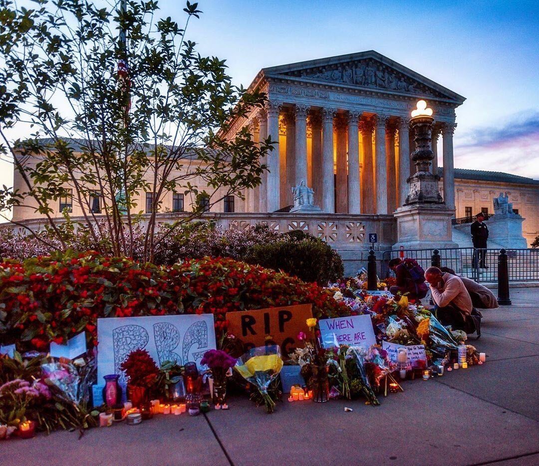 The morning of Saturday, September 19, 2020 outside the Supreme Court following the news of Justice Ruth Bader Ginsburg’s passing.