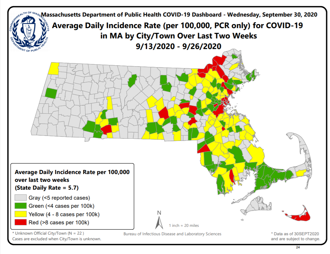 Mass Covid 19 Risk Map Boston Joins Red Cities And Towns Nbc Boston