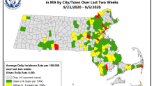 Mass. COVID hot spot map