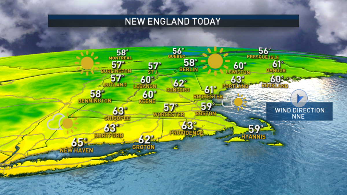 Cooler Temperatures up to Low 60’s for New England Sunday – NBC Boston