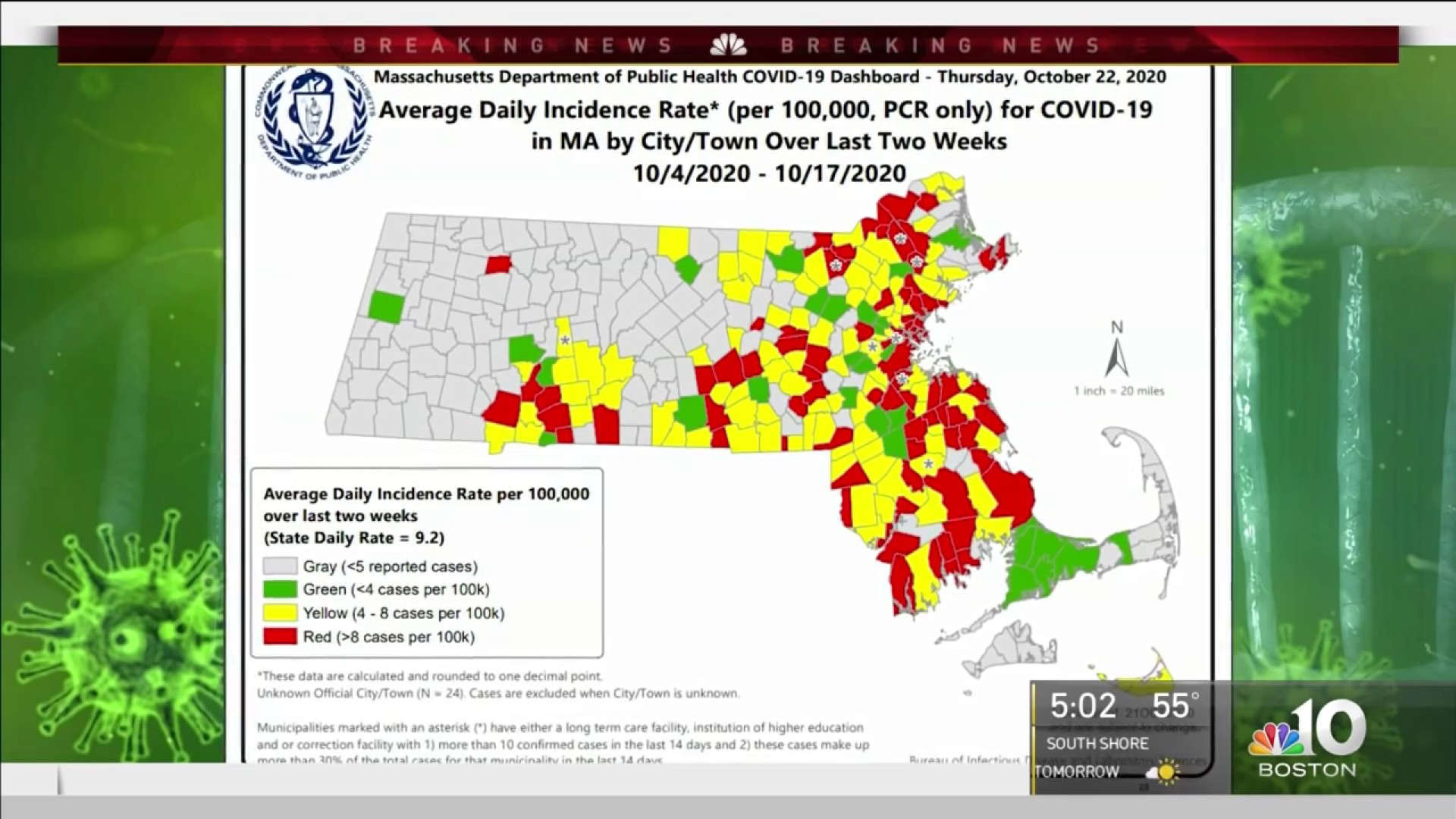 Coronavirus Risk Map Mass Up To 77 Communities In Red Nbc Boston
