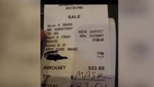 A picture of the receipt.