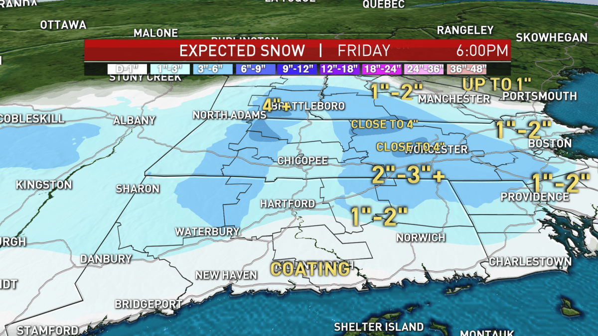 Snow Continues to Fall in New England on Friday – NBC Boston