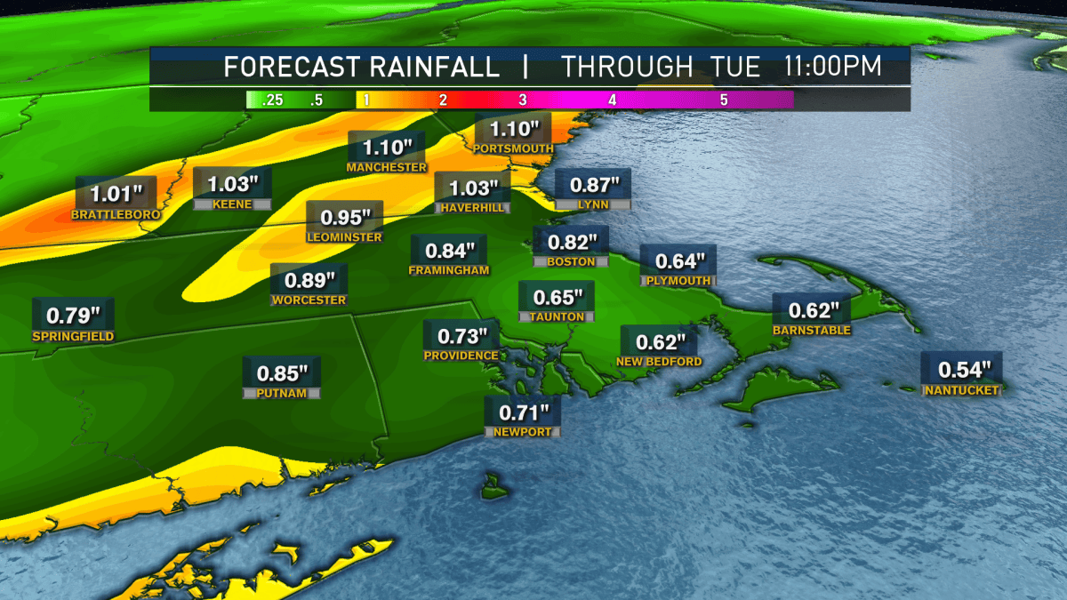 Mostly Cloud Monday Ahead of Steady Rain Tuesday – NBC Boston
