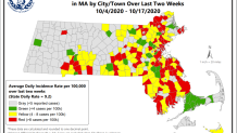 Mass. COVID hot spot map