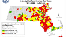 Mass. COVID hot spot map