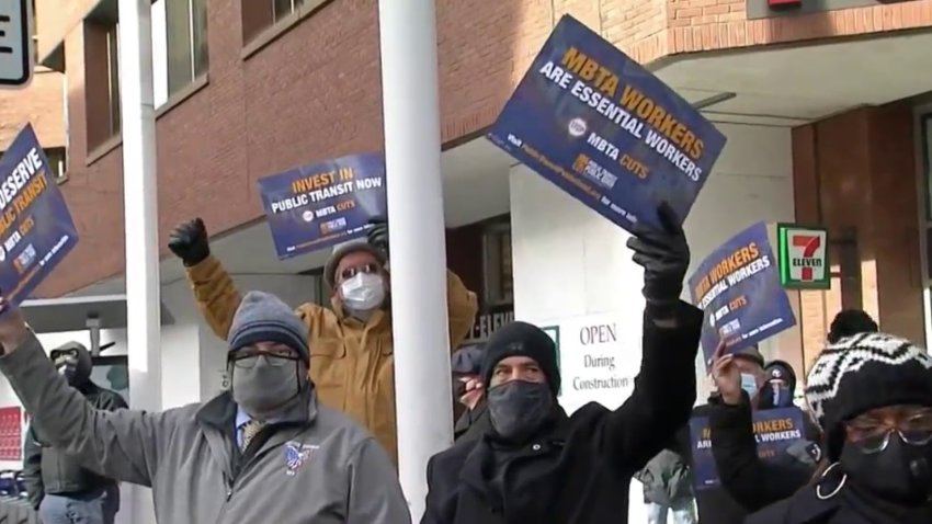 MBTA Workers Riders Rally Over Proposed Service Cuts