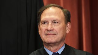 In this Nov. 30, 2018, file photo, Associate Justice Samuel Alito poses for the official group photo at the US Supreme Court in Washington, DC.