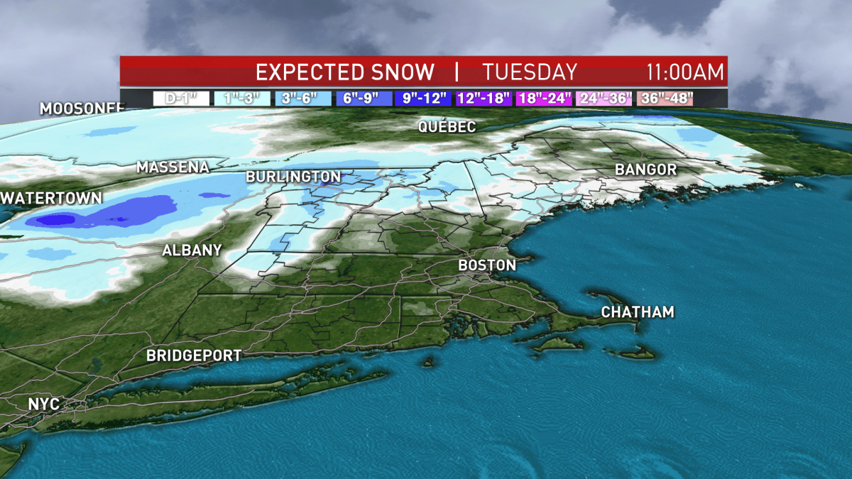 Gusty Winds, Snow Showers for Parts of New England Tuesday – NBC Boston