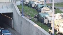 Members of the Massachusetts National Guard seen in Boston