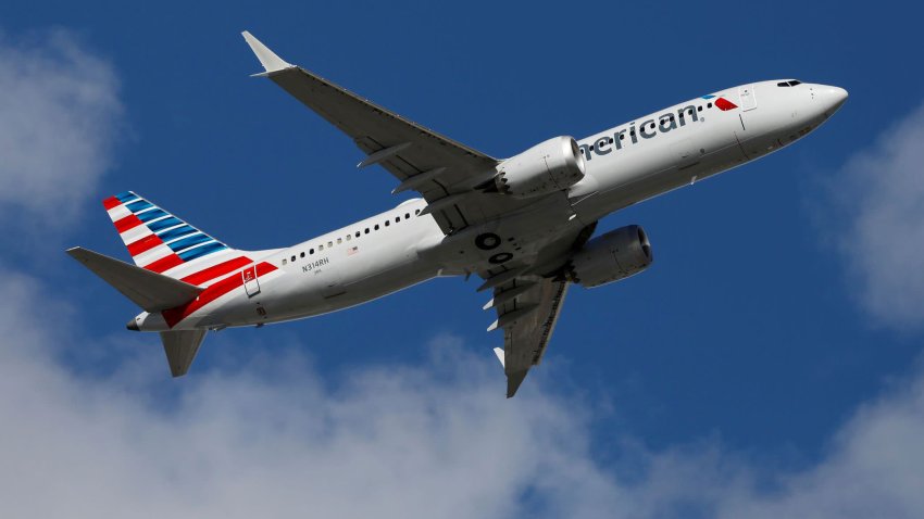 American Airlines flight 718, the first U.S. Boeing 737 MAX commercial flight since regulators lifted a 20-month grounding in November, takes off from Miami, Florida, December 29, 2020.