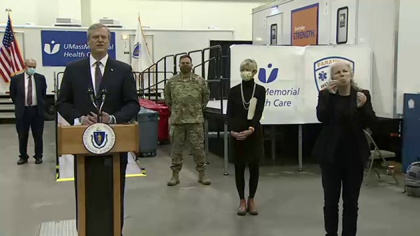 Baker Announces New COVID-19 Field Hospital in Lowell After Worcester Field Hospital Tour