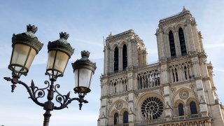 Disassembly Of The Scaffolding Continues At Notre-Dame In Paris