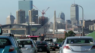 BOSTON, MA – SEPTEMBER 9: Traffic from the Tobin Bridge heads into Boston during the morning commute on Sep. 9, 2015. (Photo by Joanne Rathe/The Boston Globe via Getty Images)