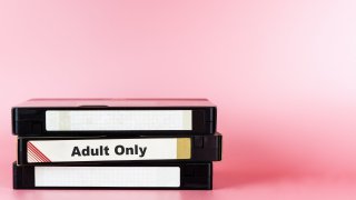 File photo to illustrate adult movies on video tape for pornography.