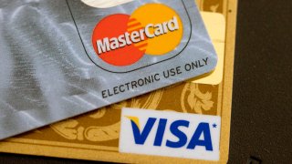 Visa and Mastercard credit cards.