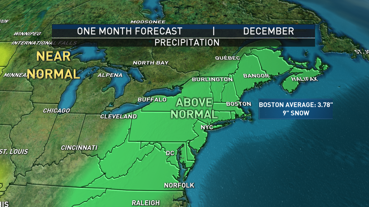 Warmer Than Normal Temperatures Expected in New England for December