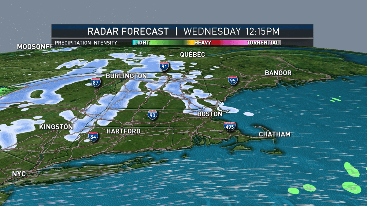Rain, Snow Showers Wednesday, Warmer Weather Ends the Week – NBC Boston