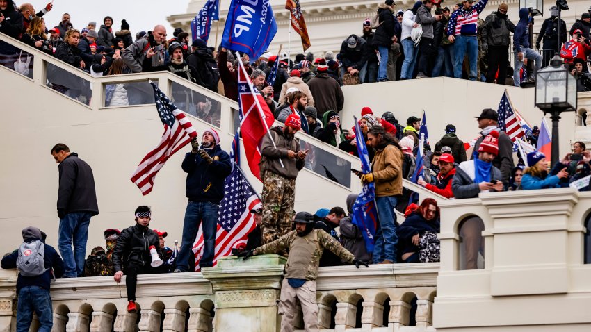 Pro-Trump supporters storm the U.S. Capitol following a rally with President Donald Trump on January 6, 2021 in Washington, DC.