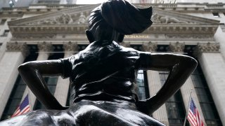 The Fearless Girl bronze sculpture by Kristen Visbal stands across from the New York Stock Exchange January 27, 20201.