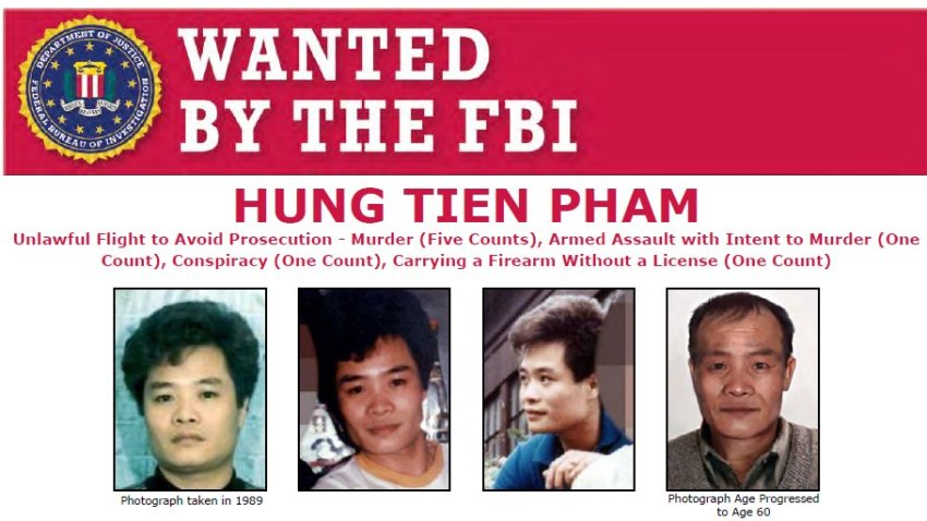 A wanted poster for Hung Tien Pham, suspected of killing five people and injuring a sixth in a massacre in Boston on Jan. 12, 1991.