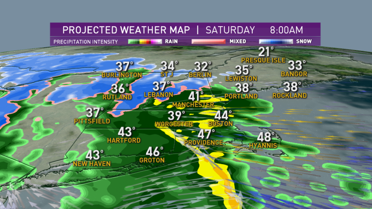 Snow and Rain Expected for Parts of New England Saturday – NBC Boston