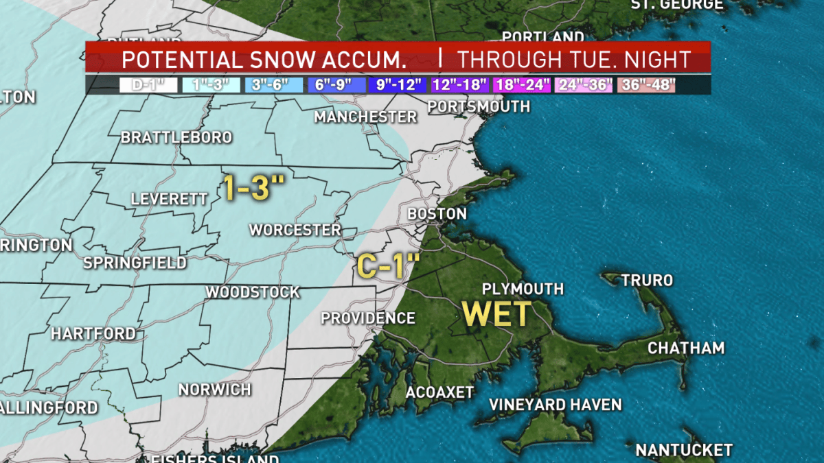 Light Rain and Snow Showers Persist Through the Day – NBC Boston
