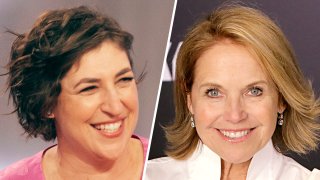 Mayim Bialik (left) and Katie Couric (right).