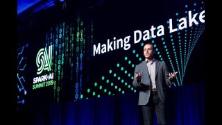 Ali Ghodsi, co-founder and CEO of Databricks, speaks at the company’s Spark and AI Summit in San Francisco in April 2019.
