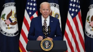 President Joe Biden speaks to staff of the US State Department during his first visit in Washington, DC, February 4, 2021.