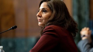 Neera Tanden, President Joe Biden’s nominee for Director of the Office of Management and Budget (OMB), attends a hearing with the Senate Committee on the Budget on Capitol Hill in Washington, February 10, 2021.