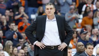 Head coach Jim Christian of the Boston College Eagles looks on against the Syracuse Orange during the second half at the Carrier Dome on February 9, 2019, in Syracuse, New York. Syracuse defeated Boston College 67-56.