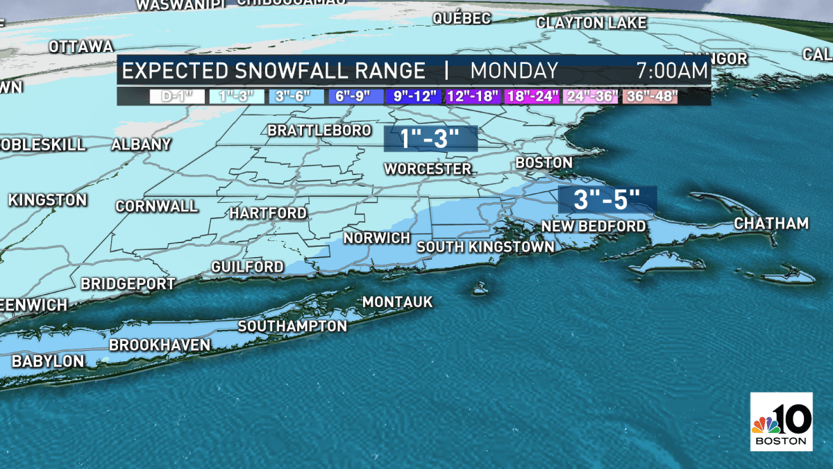 Snow Sunday in Massachusetts, Another Storm Possible Tuesday – NBC Boston