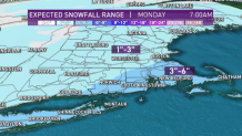 Expected snowfall for New England Super Bowl Sunday