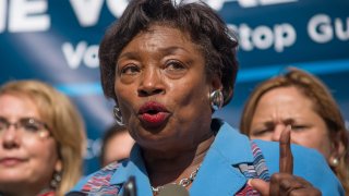 NYS Senator Andrea Stewart-Cousins speaks at the rally. City Hall, New York, New York, United States – 2016/10/17