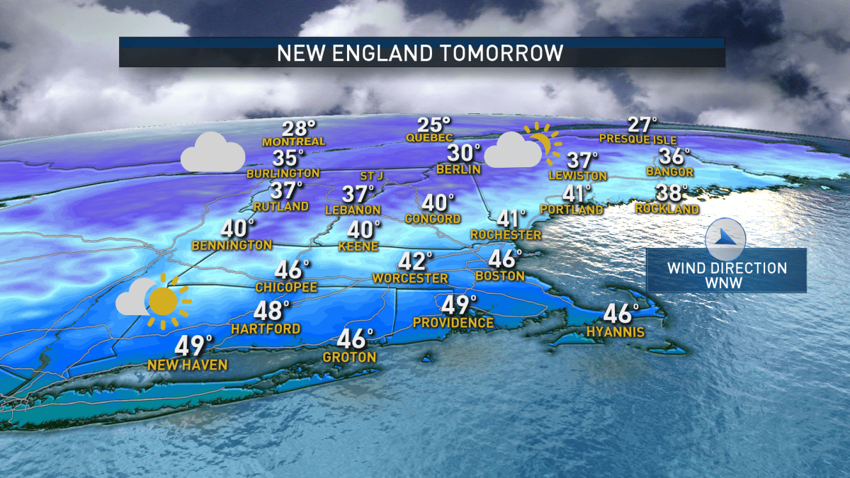 Cold Front Arrives in New England, Heavier Wind Gusts Sunday – NBC Boston