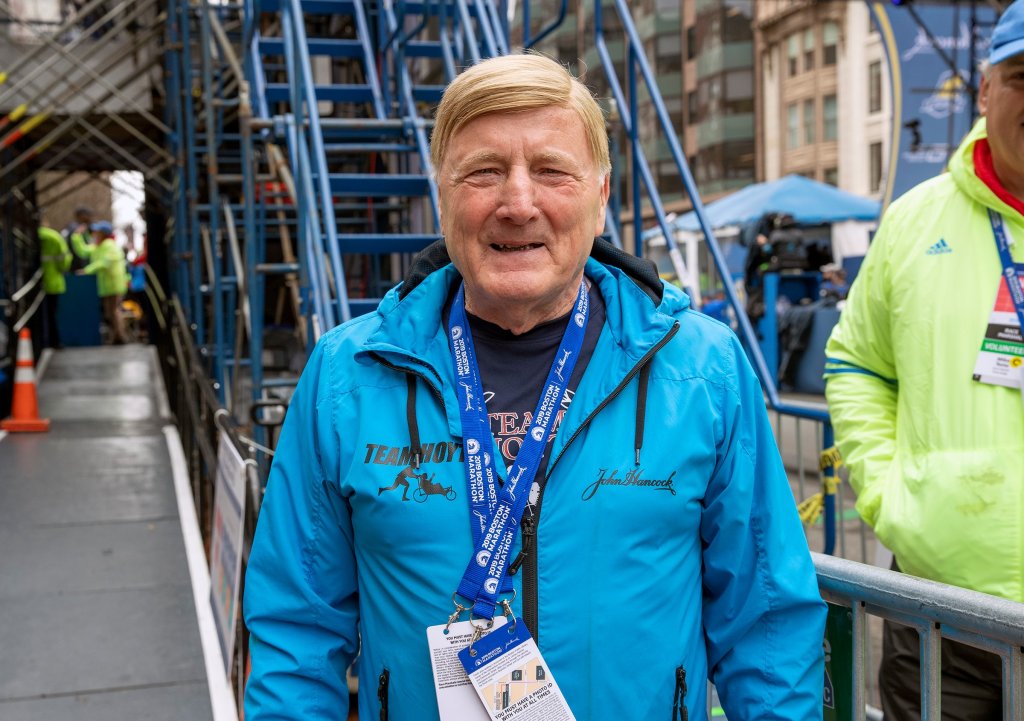 Dick Hoyt at the 2019 Boston Marathon