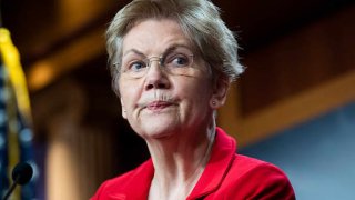 Sen. Elizabeth Warren, D-Mass., conducts a news conference in the Capitol to introduce the Ultra-Millionaire Tax Act which would tax high net worth households on Monday, March 1, 2021.