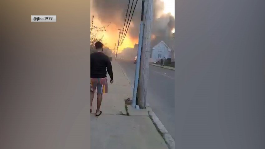Video Shows Heavy Flames, Smoke in Area of Massive Mutli-Alarm Fire in Lawrence