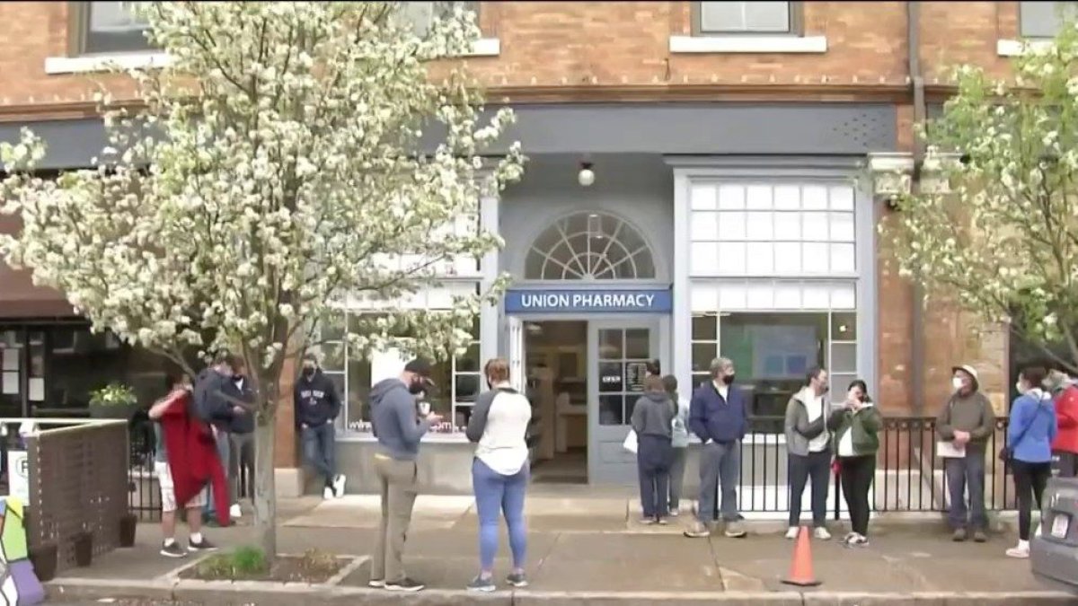 At Newton, Mass. Vaccine Clinic, Johnson and Johnson Vaccine Met With