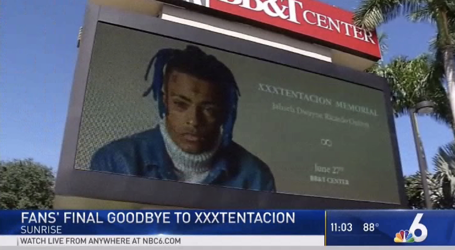Xxx Tentacion Video Sex - XXXTentacion Remembered at Public Viewing in Sunrise â€“ NBC Boston