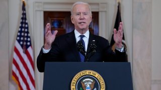 President Joe Biden speaks about a cease-fire between Israel and Hamas, in the Cross Hall of the White House, Thursday, May 20, 2021, in Washington.