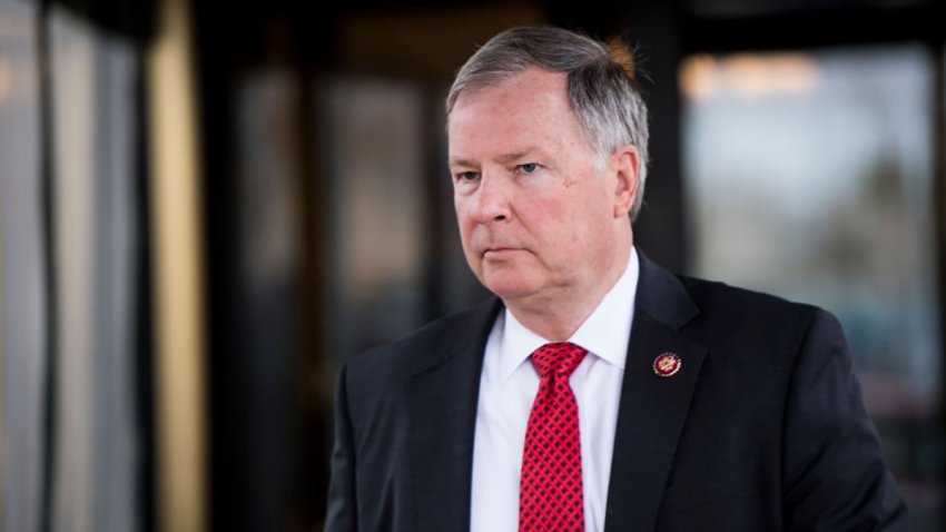 Rep. Doug Lamborn, R-Colo., leaves the House Republican Conference meeting at the Capitol Hill Club Oct. 22, 2019.