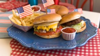 burgers on a platter