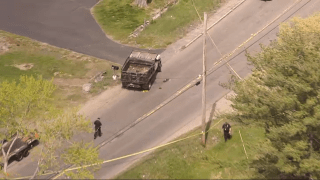 The scene of a crash in Salisbury, Massachusetts, on Thursday, May 13, 2021.